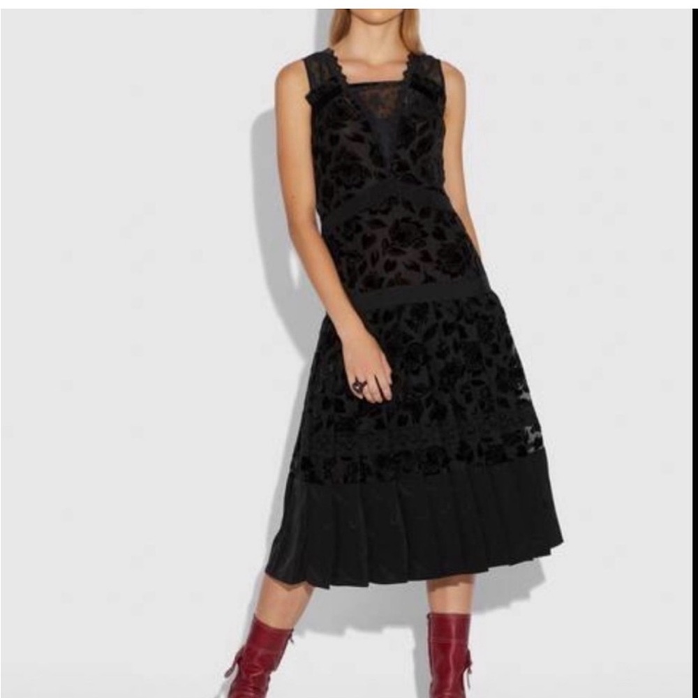 Coach Black Floral lace and velvet Maxi Dress - Picture 17 of 17